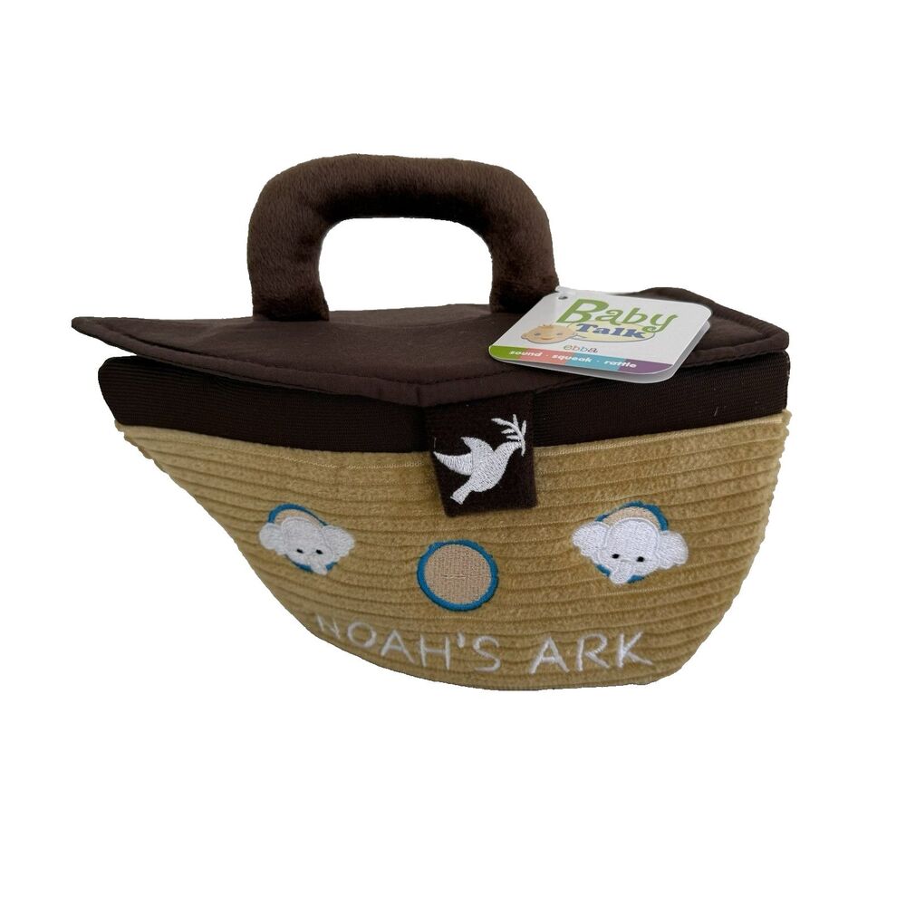 Ebba Baby Talk Carrier Noah's Ark Playset Small Plush Animal Toys Rattle Sounds